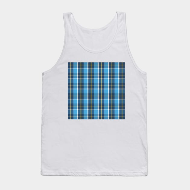 Navy, Yellow, Aqua, White Preppy Plaid Tank Top by PSCSCo